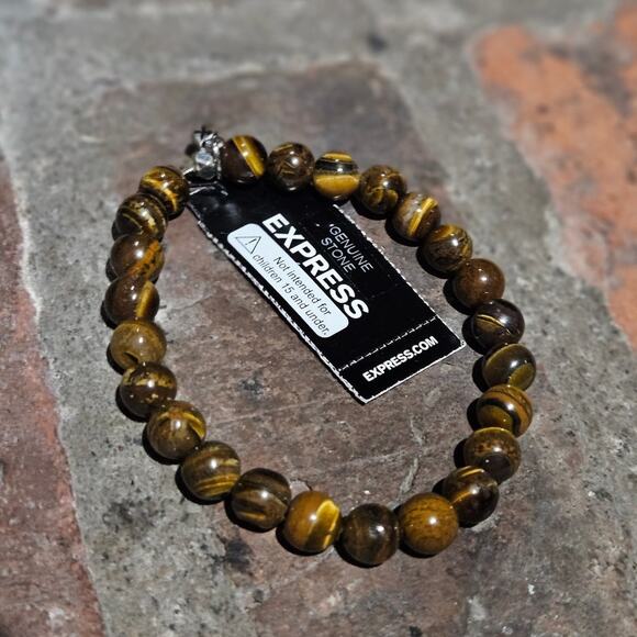 Express Genuine Stone Round Beads Stretch Bracelet ~ Bohemian Cottagecore Casual - Picture 1 of 4